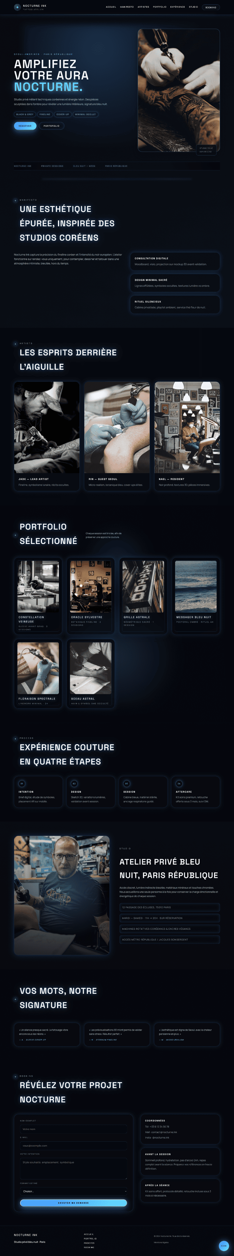 maquette de site manifeste pour studio parfum